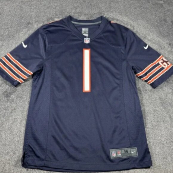 Chicago Bears Jersey Mens Medium Blue Nike Justin Fields NFL Ohio State Buckeyes - Picture 1 of 9